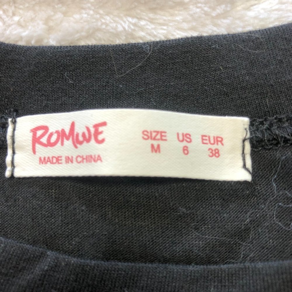 ROMWE Anime Oversized Black T-Shirt Unisex Size Medium - Picture 4 of 8